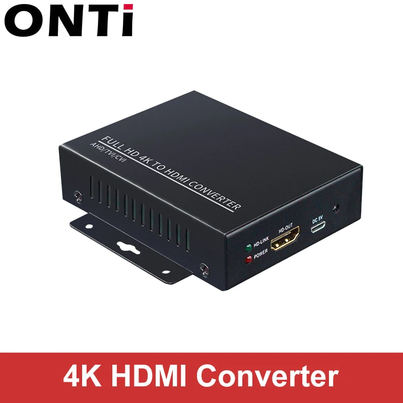 

ONTi Full HD Support Auto Recognition 4K 8MP 5MP 4MP 3MP 1080P AHD CVI TVI CVBS to HDMI-compatible Converter for Video Convert