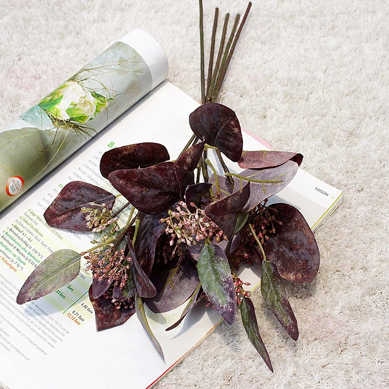 5 веток Овальный эвкалипт листья пачка деньги лист завод искусственных цветов