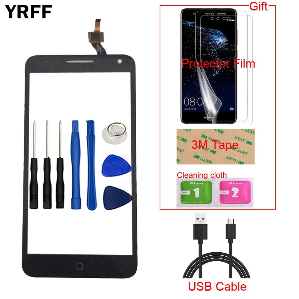 

Mobile Touch For Alcatel One Touch Pop 3 5.5 OT5025 5025D 5025 Touch Screen Front Glass Digitizer Panel Sensor 3M Glue