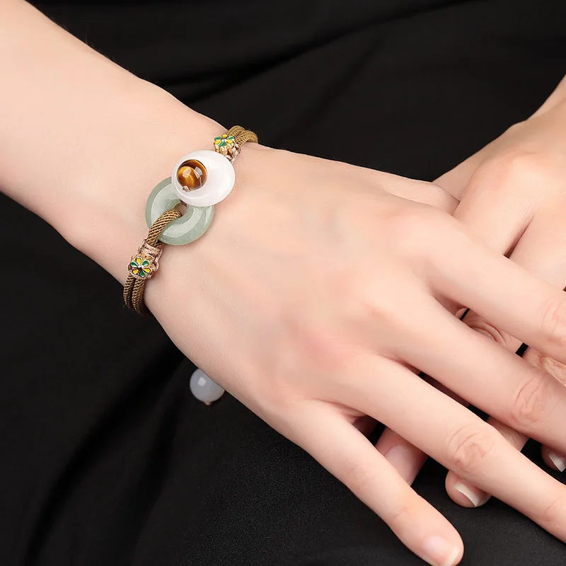 Плетеный браслет в восточном стиле для мужчин и женщин простой веревочный с