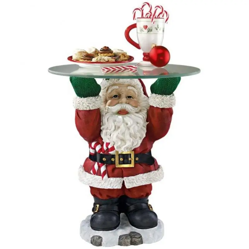 

Resin Santa Claus Christmas Food Snack Stand Snack Serving Stand Cake Display Serving Plates Holiday Party Table Decoration