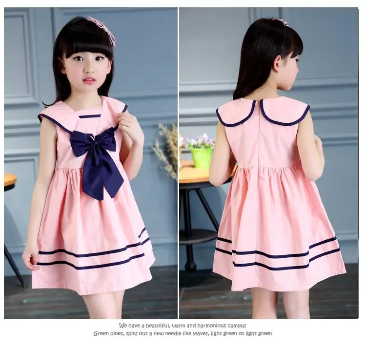 Платье для девочек-подростков новинка 2019 летние детские платья в стиле преппи