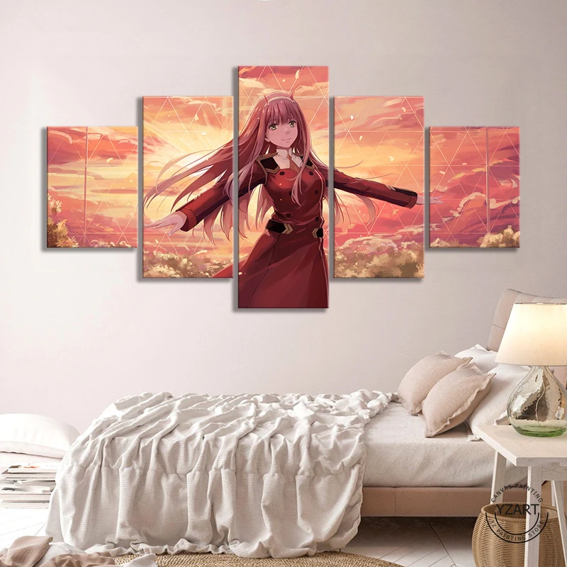 5 шт. HD Аниме девушка Рисунок нуль две любимые в FRANXX комиксы Искусство стены декор