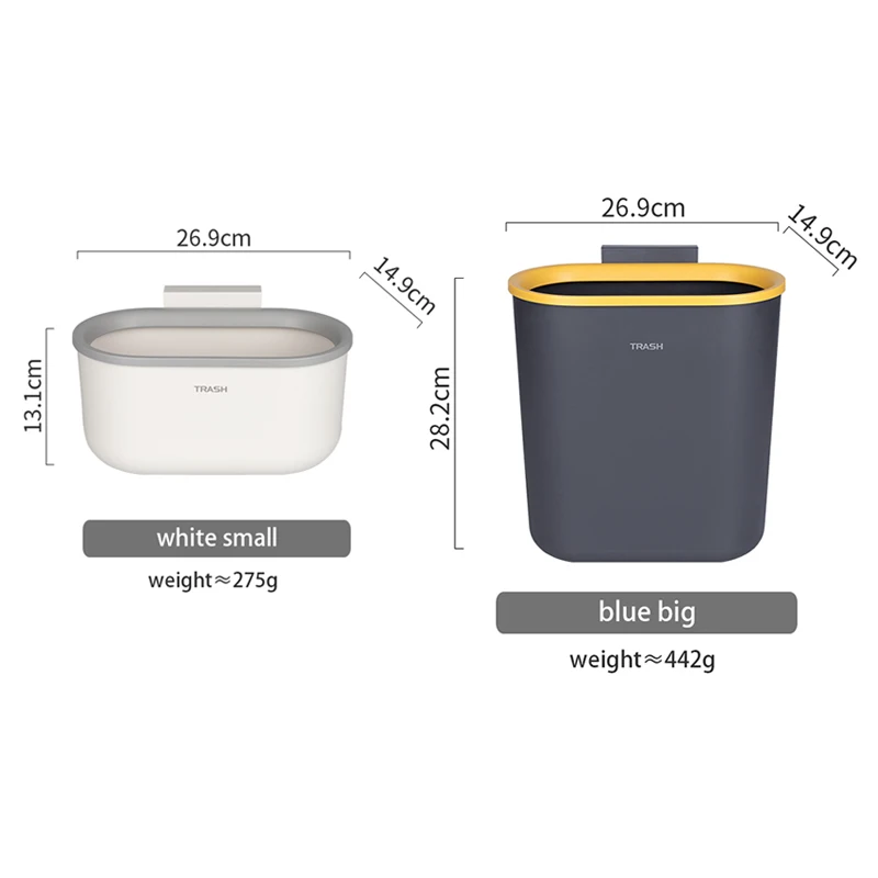 nordic wall mounted waste bin kitchen cabinet door hanging trash bin home garbage basket table trash can free global shipping