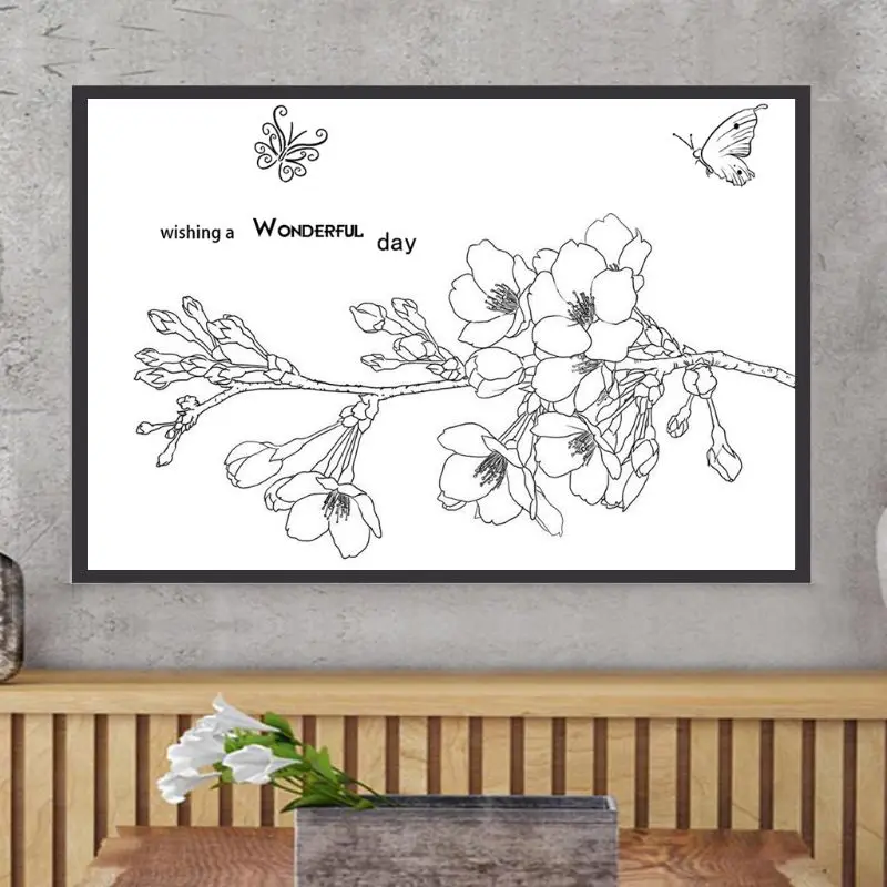 Цветущий цветок силиконовые DIY прозрачные штампы Скрапбукинг для фотоальбома