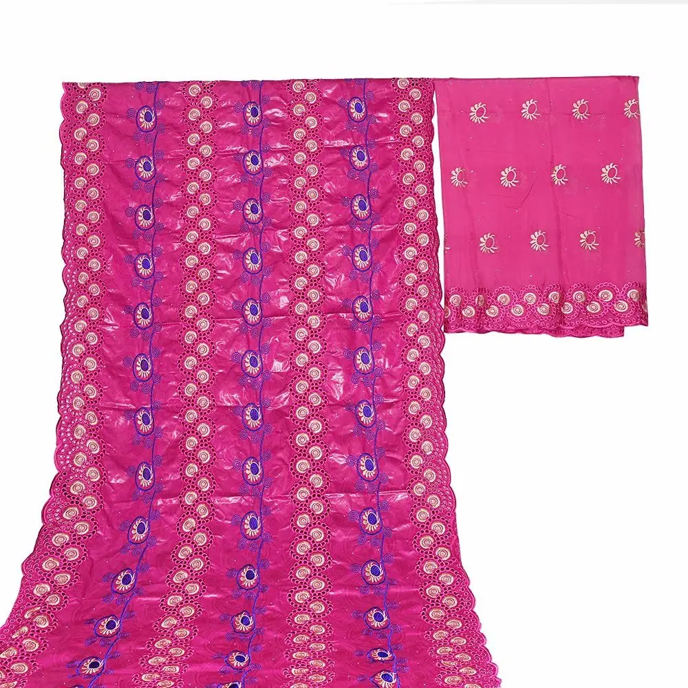 

CS violet african Bazin riche fabric with beads bazin brocade fabric for party dress with 2yards french lace african bazin lace