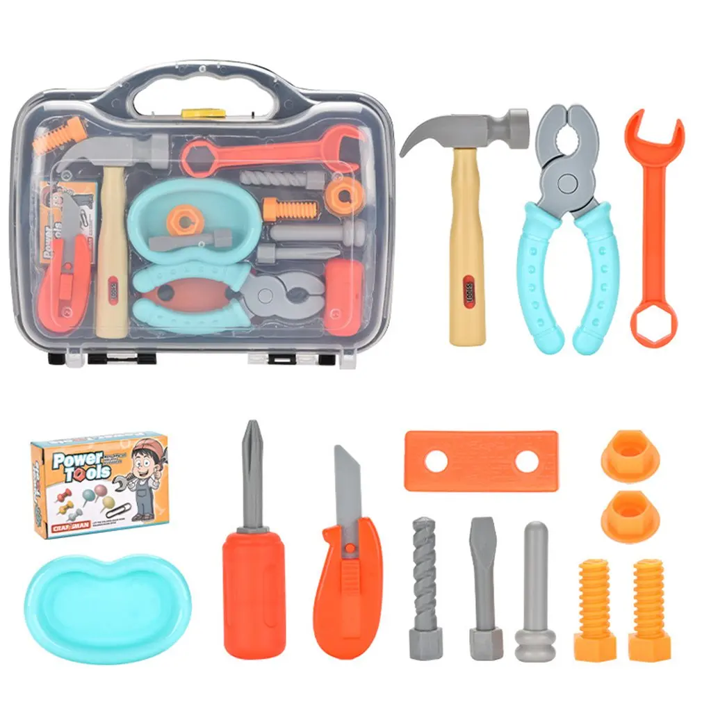 

Children's Repair Toolbox Woodworking Box Screwdriver Disassembly Tool Hammer Child Assembled Storage Box Set