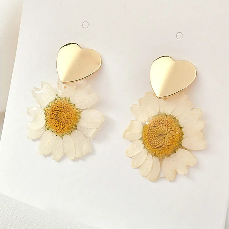 Женские серьги подвески в виде цветка Маргаритки|Серьги-подвески| |