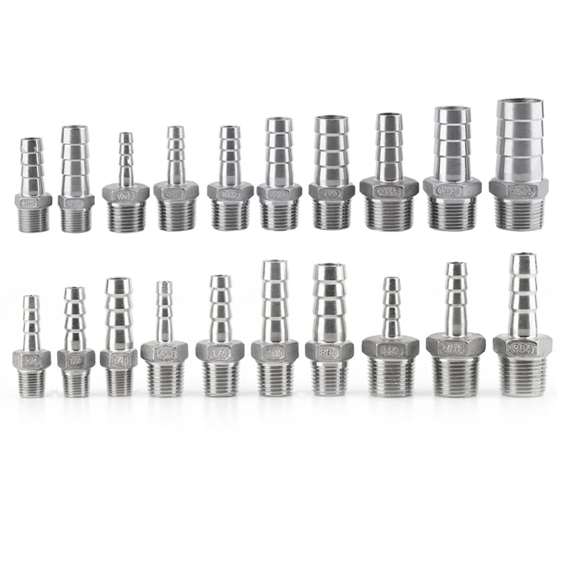 Штуцер для труб с резьбой из нержавеющей стали 1/8 дюйма 1/2 1/4 3/4 1 дюйм 6 32 мм|Фитинги