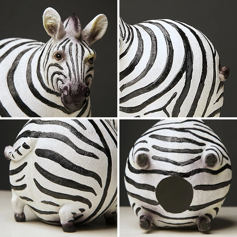 Миниатюрная милая фигурка зебры из смолы аксессуары для домашнего декора