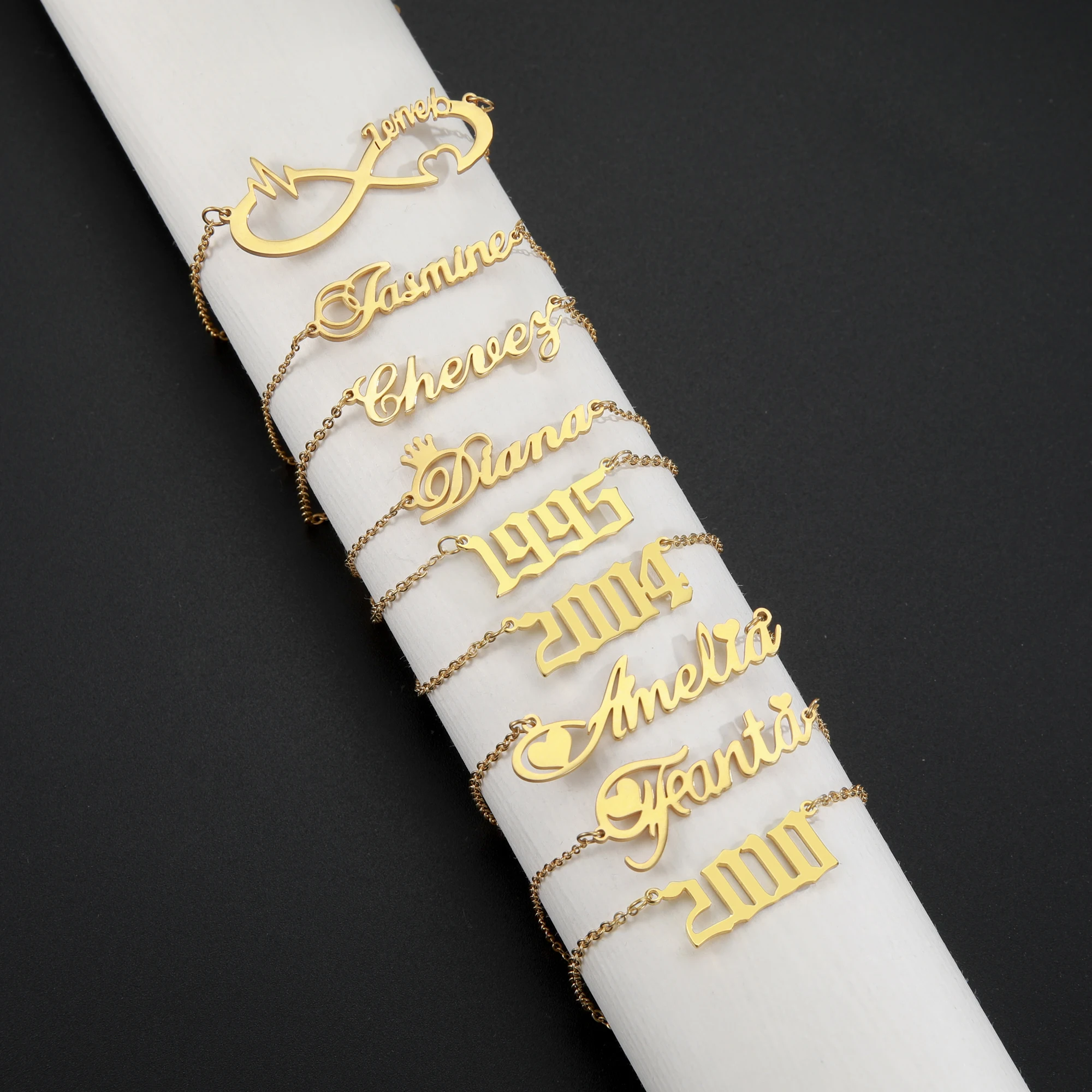 

Lemegeton именные браслеты для женщин и мужчин, персонализированные ювелирные изделия из нержавеющей стали, женский браслет с табличкой