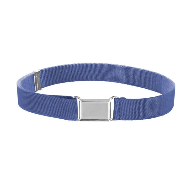 Регулируемый эластичный холщовый ремень для мальчиков и девочек однотонный в