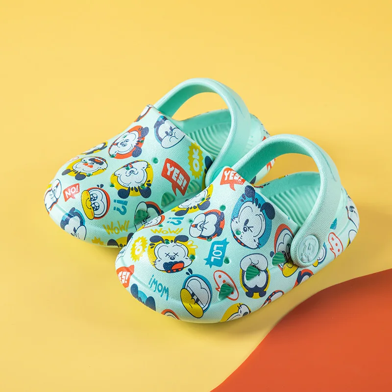 Babudou-zapatos Con agujeros para ni&ntilde;os y beb&eacute;s, sandalias y zapatillas de playa antideslizantes con estampado, bonitas, para verano-5