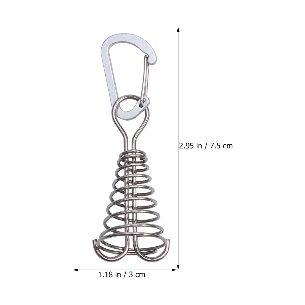

4pcs Tent Wind Spring Wind Rope Buckle Outdoor Camping High Strength Steel Rope Buckle Tent Fixed Buckle Spring Hook Buckle for