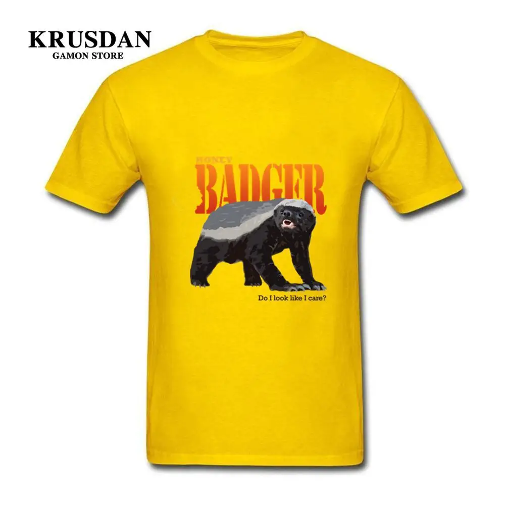 2019 арт Медоед не заботится о мужских футболках панк желтые костюмы для молодежи