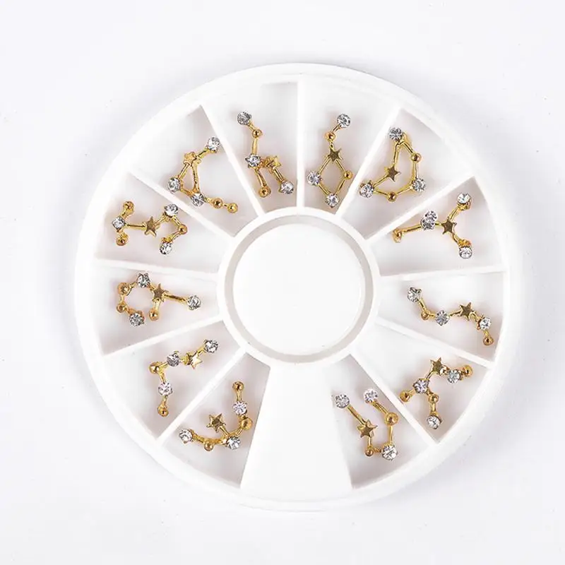 Стразы для ногтей из сплава 3D 12 элементов в форме созвездия аксессуары дизайна