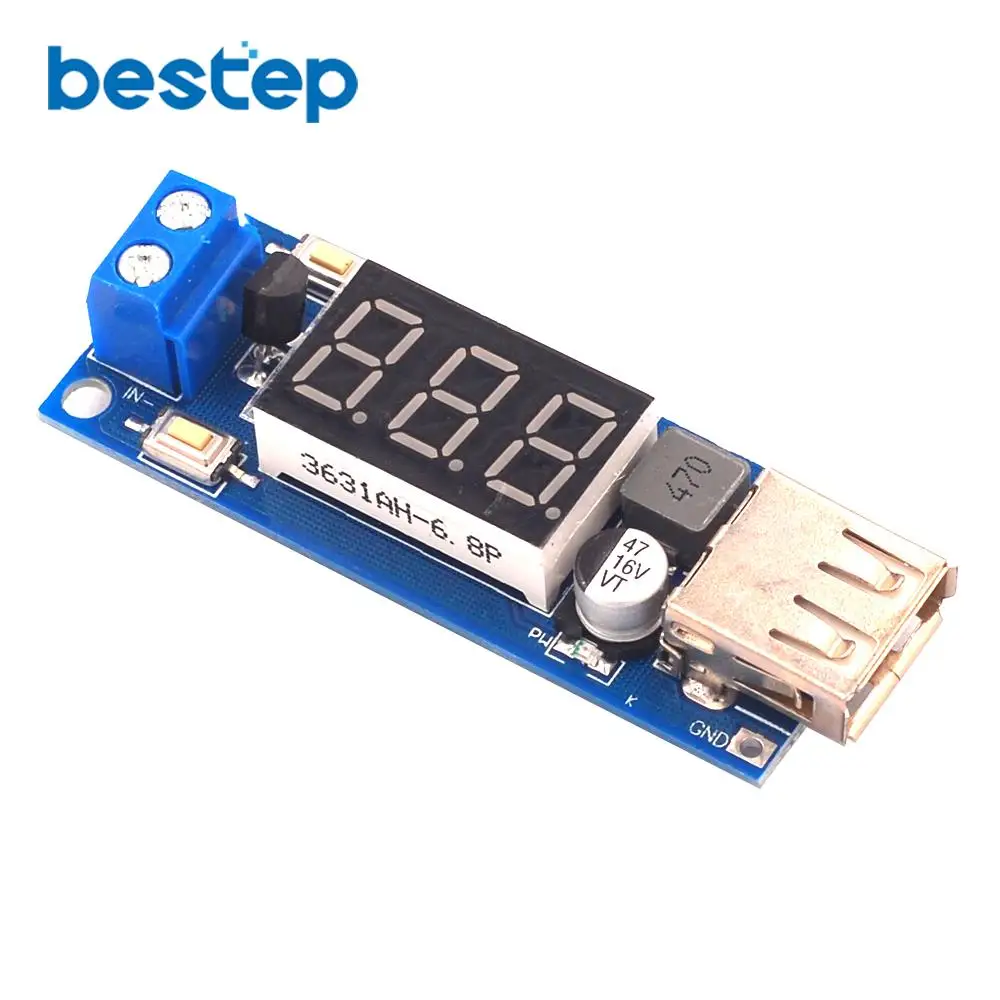 Понижающий модуль от 12 В до 5 DC 3A питания постоянного тока светодиодный