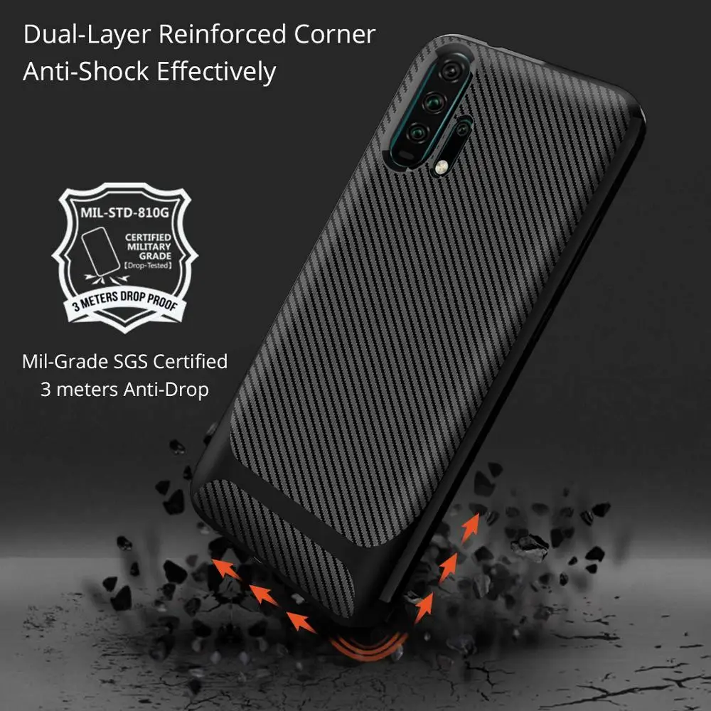 Armor Carbon Fiber Case for iPhone 11 Pro Max XS XR X 6 6s 7 8 Plus Phone Cases PP Soft Super Antishock Capa Coque Cover |