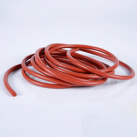 Красный твердый силиконовый шнур диаметром 1 мм ~ 20 мм, прокладка из силиконовой резины, уплотнительные полоски, уплотнительное кольцо, водонепроницаемое высокотемпературное