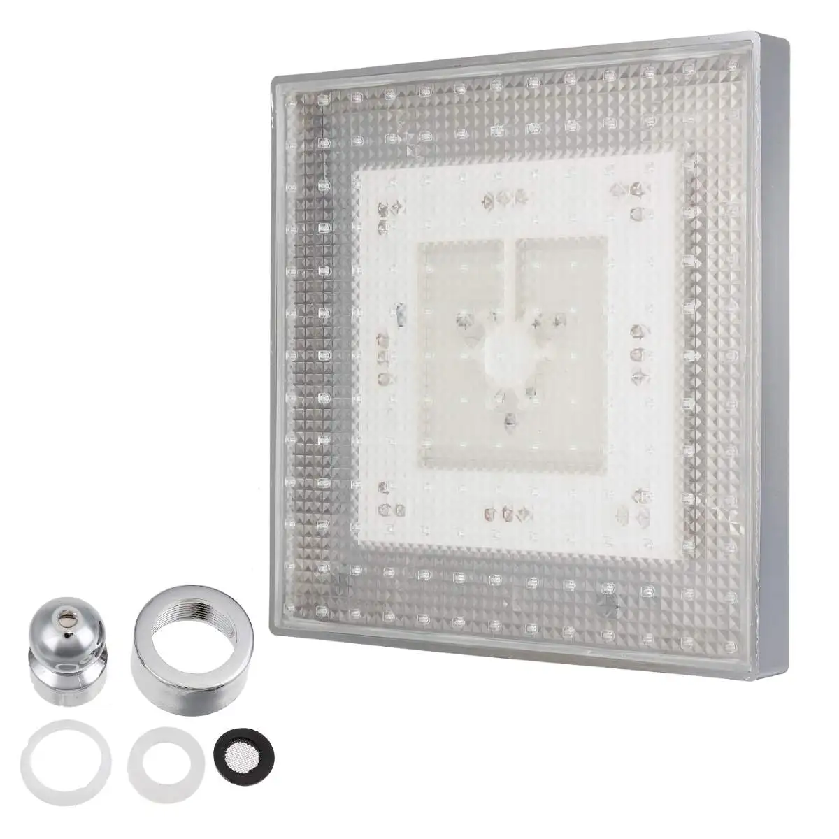 

8 Inch 3/7 Color Changing LED Rainfall Shower Head Bathroom High Pressure Square Rain Spa Shower Head Temperature Sensor Shower