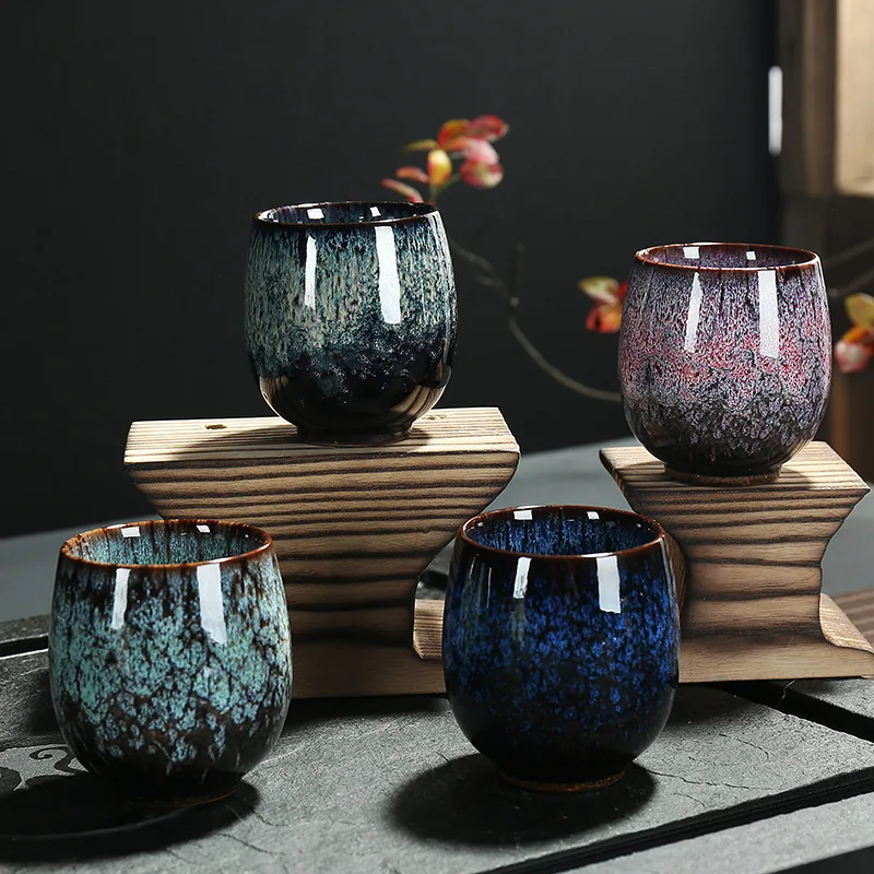 

Ceramic 150ML China Tea Cup Creative Ceramic Cup Travel Cup Change Kiln Ceramic Home Tea Cup Drinkware Coffee Cups Craft Decor