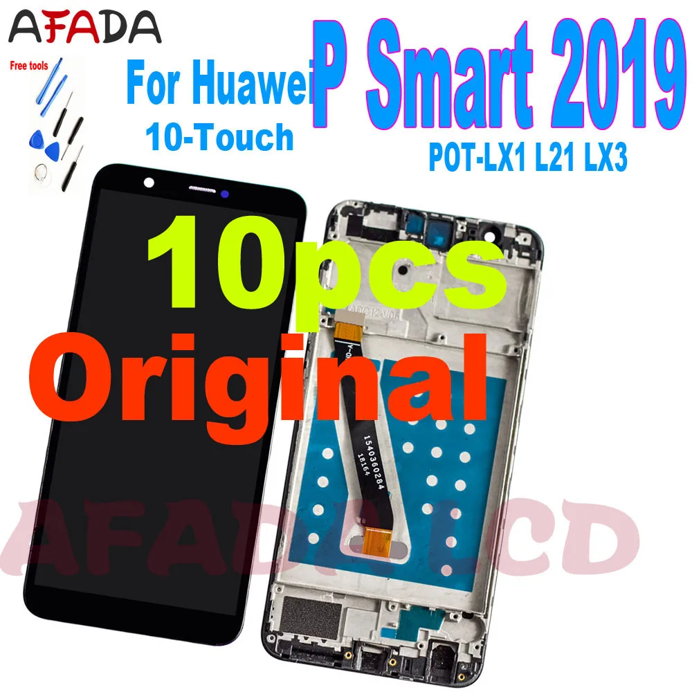 

10 шт. оригинальный 10 сенсорный ЖК-дисплей для Huawei P Smart 2019 LCD POT-LX1 L21 LX3 10 ЖК-дисплей сенсорный экран дигитайзер в сборе с рамкой