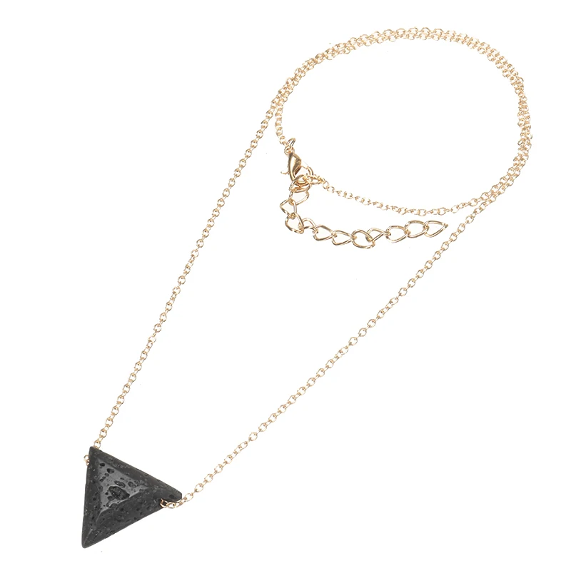 Женское очаровательное треугольное ожерелье с подвеской из лавы модное простое