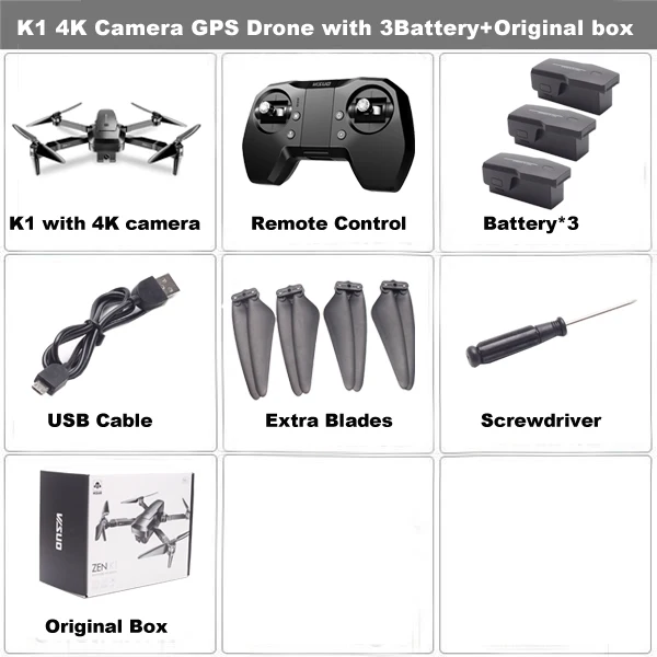 4K 3B BX VISUO ZEN K1 gps Дрон с 5G wifi 4K широкоугольная HD FPV двойная камера бесщеточный мотор RC Дрон Квадрокоптер полёт 28 минут VS B4W - Цвет: 4K 3B BX