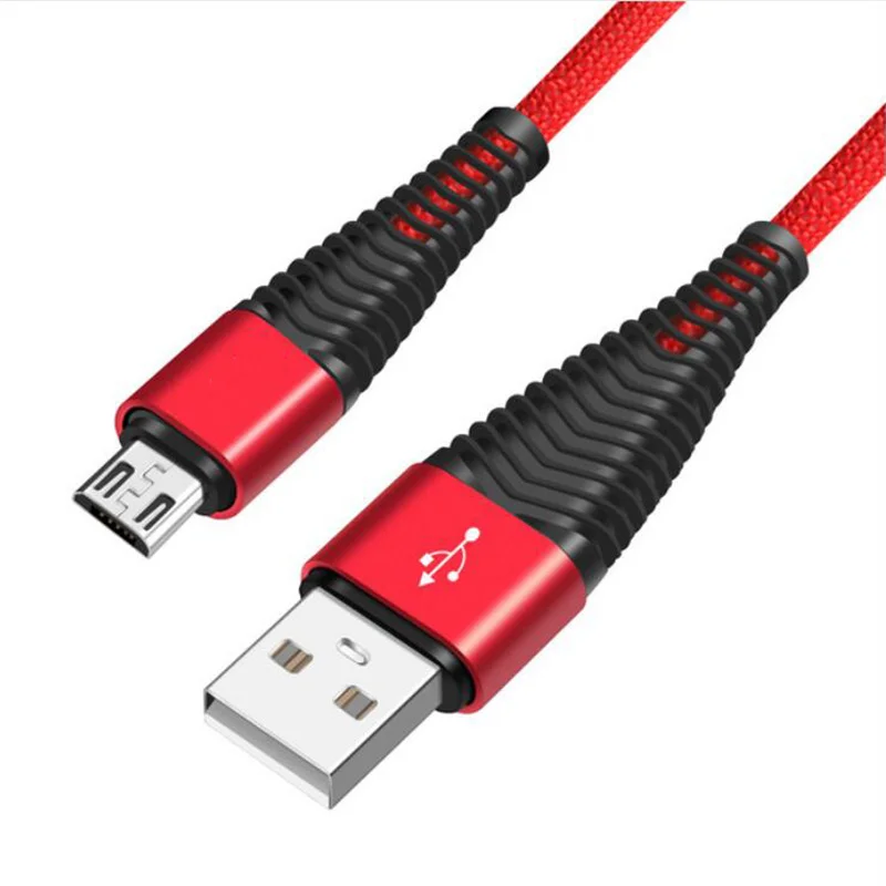 Кабель Micro USB для быстрой зарядки и передачи данных, Кабель Microusb для зарядки samsung S7 S6 Xiaomi Android, кабели для мобильных телефонов - Тип штекера: Red