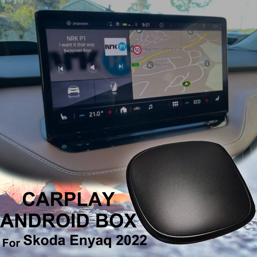 

Автомобильный мультимедийный плеер Carplay AI Android Box Wifi беспроводной Android авто для Skoda Enyaq 2022 с монитором на подголовник