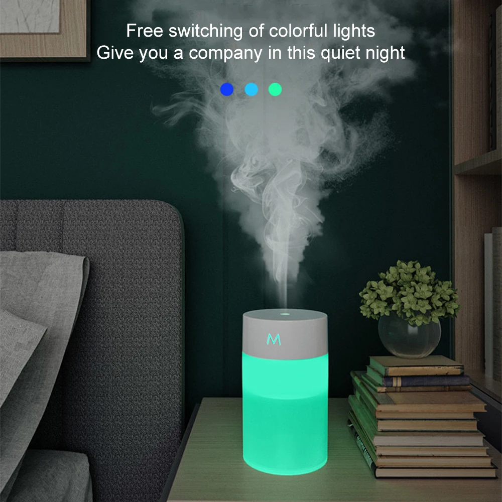 

LED Night Lights and Humidifier 7 Color USB Charging 260ML Large Capacity Scent Diffuser Purifier Atomizer for Home Office Car
