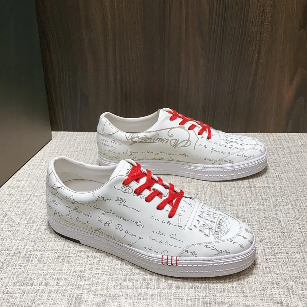 

Разноцветные кожаные повседневные кроссовки Andonaimi на заказ с двухцветной подошвой и узором