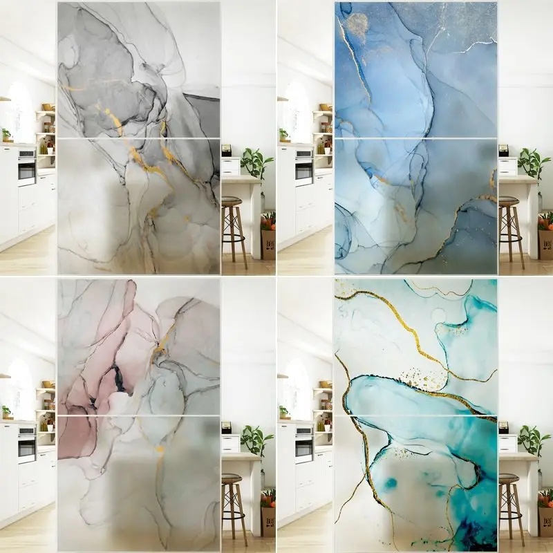 

Marble Frosted Privacy Window Film Home Decor Color Non-adhesive Vinyl Glass Film Static Window Stickers Bathroom Shower Door
