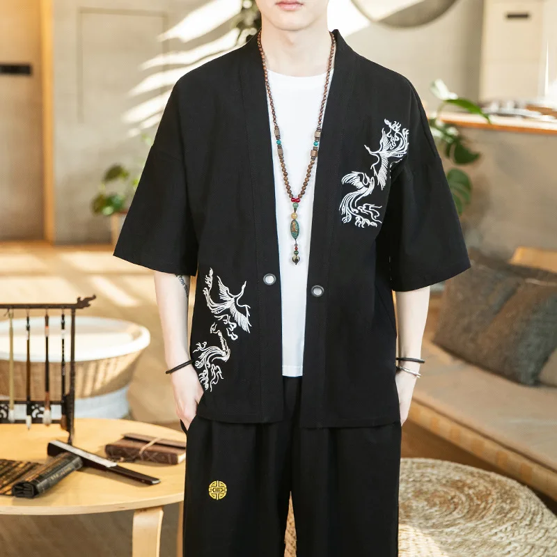 

Japanese Kimono Traditional Yukata Kimono Cardigan Men Beach Thin Asian Clothes Japan Kimonos Male Fashion Casual Cardigan Shirt
