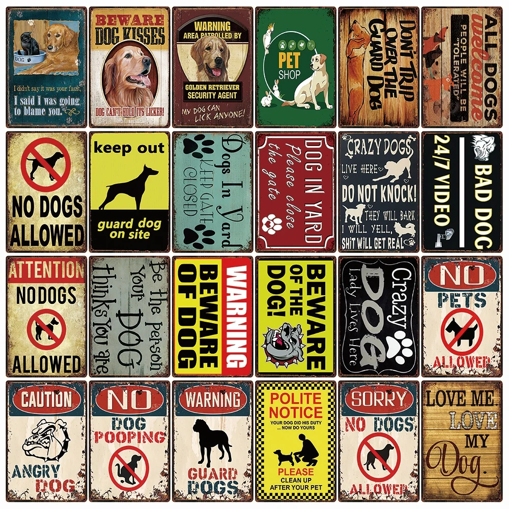 

[Kelly66] Pet Shop Предупреждение Остерегайтесь собак поцелуев держаться подальше от Металлический Знак Домашний Декор Бар настенная живопись 20*30 см Размеры DG-3