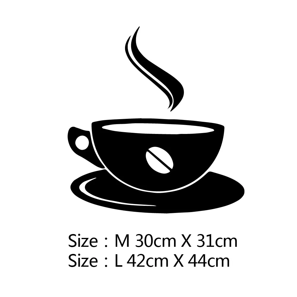 

Creative Coffee Cup Shape Diy Wall Window Door Sticker Modern Kitchen Home Decor Coffee Shop Wall Stickers