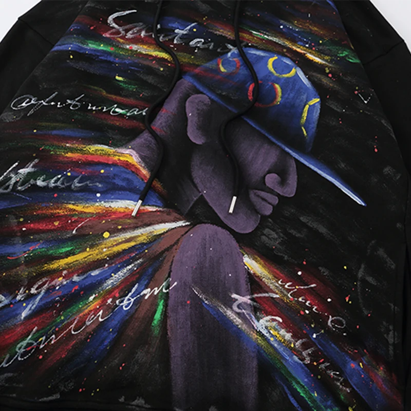 

Couple Hoodie Men Autumn Colorful Basketball Boy Graffiti Baggy Hooded Pullover Men Harajuku Casual All-match Fashion Sweatshirt