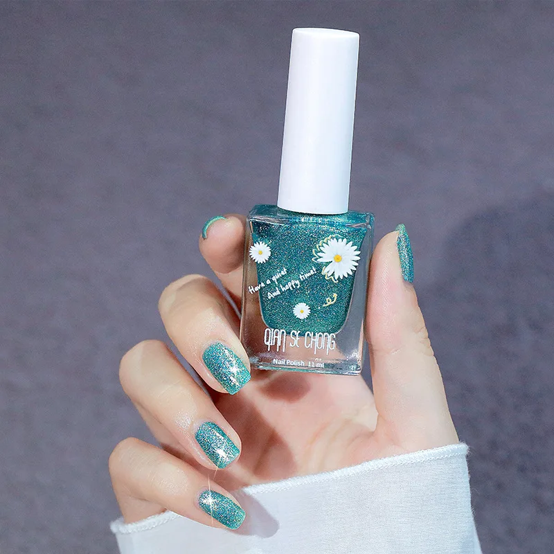 

Roast-free Water-based Peelable Super Flash Diamonds Healthy and Cool Spring and Summer New Nail Polish