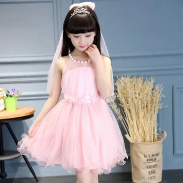 Летнее праздничное платье для девочек кружевное детское свадебное платье-пачка