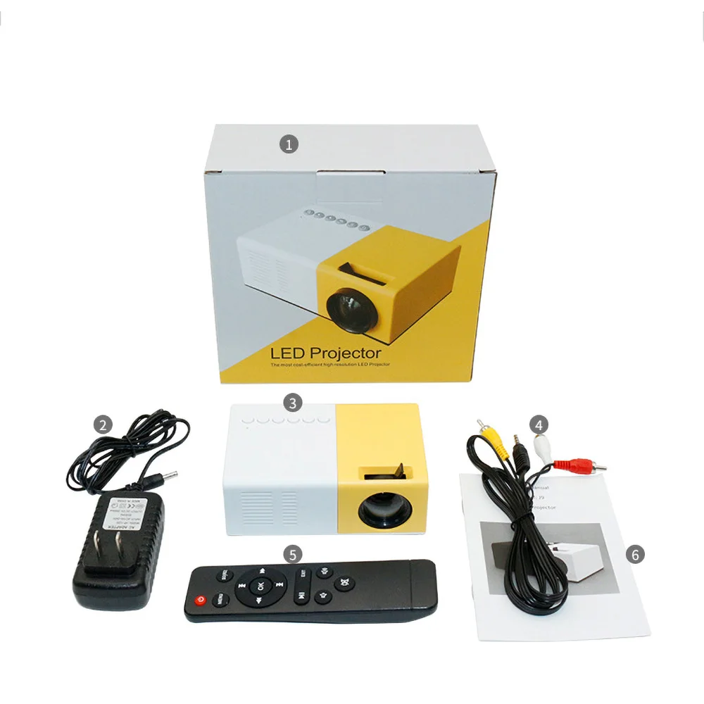Мини проектор J9 HD для домашнего кинотеатра поддержка 1080P AV USB Micro SD карты