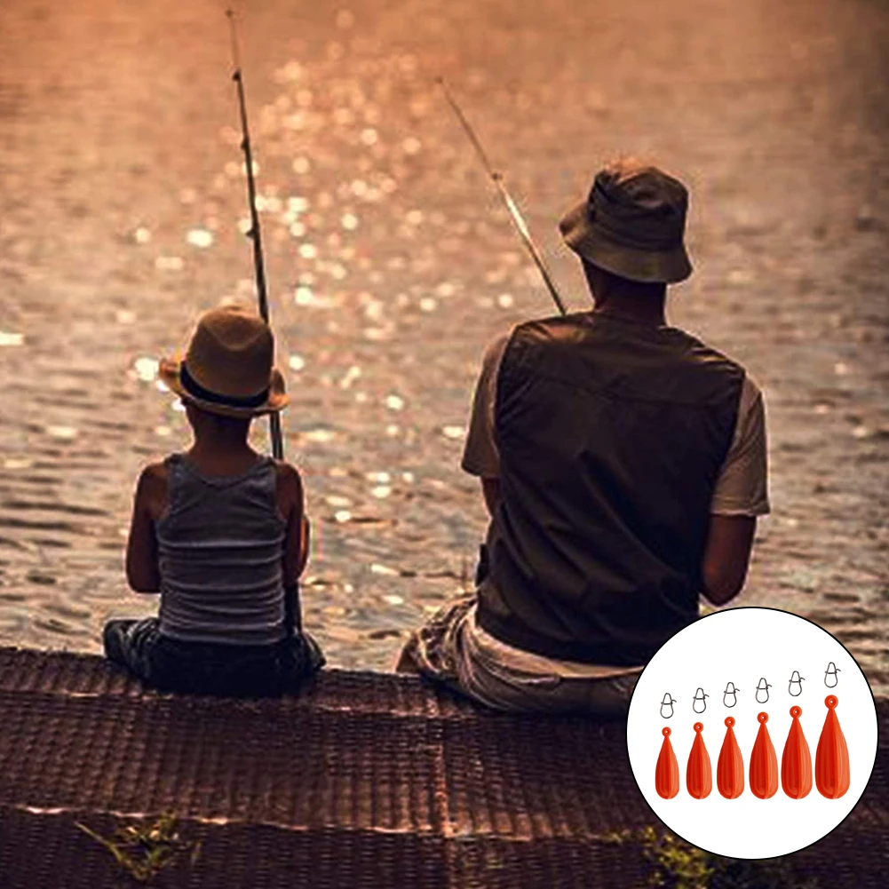

6PCS Fishing Weights Casting Plug PVC Kids Fishing Practice Casting Plug Specially Designed for Throwing Action Red 6PCS