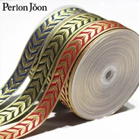 2 yards wide 3cm multicolor gold thread leaf embroidery trim webbing diy sewing home curtain decoration accessories zd0414