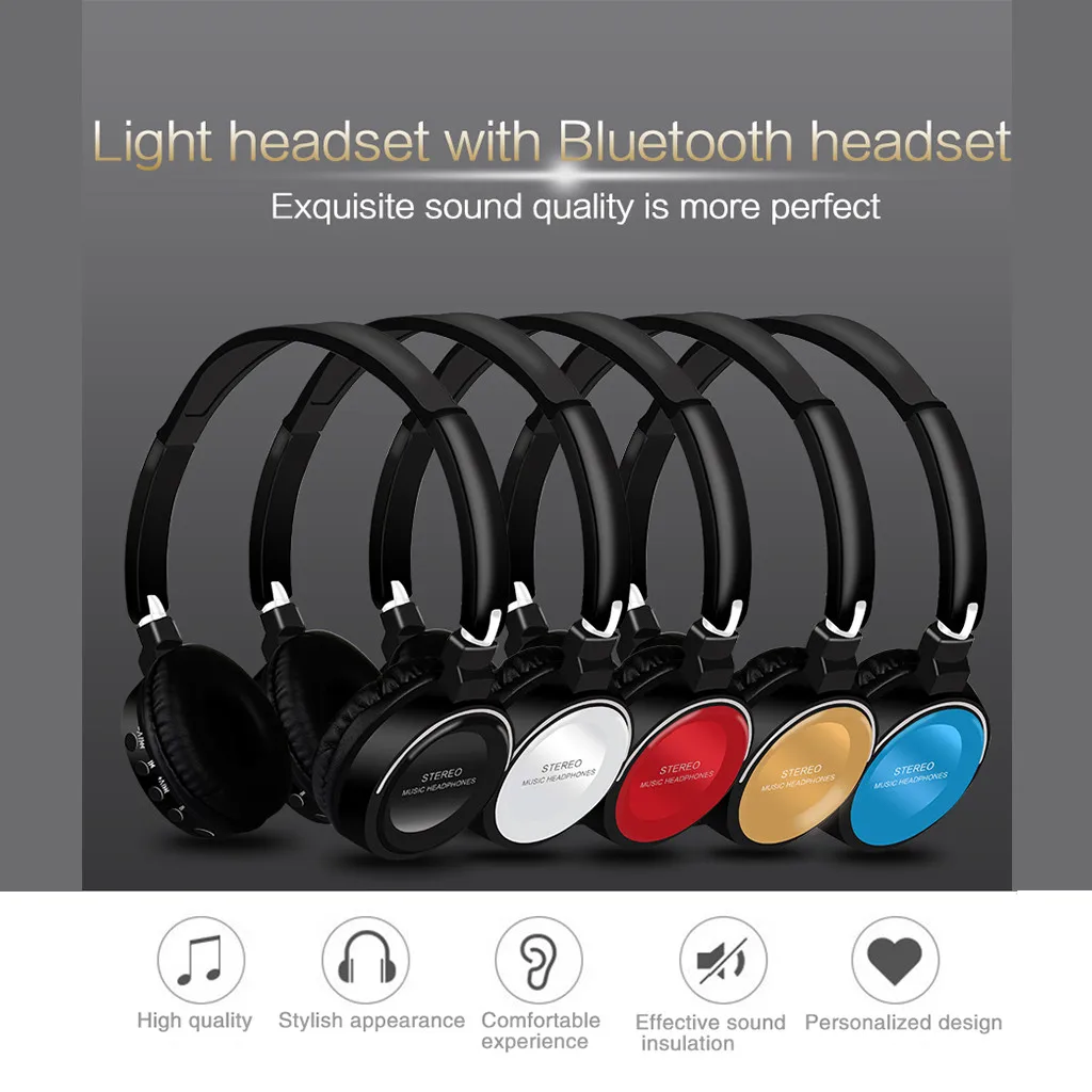 Портативные беспроводные наушники Bluetooth стерео Складная гарнитура аудио Mp3