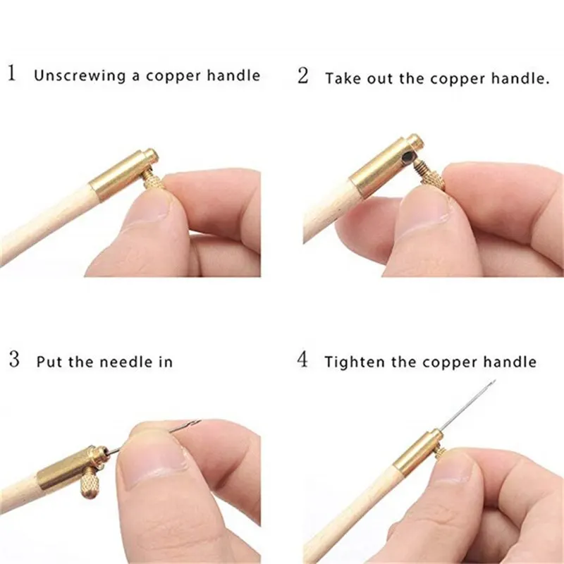 

Tambour Hook with 3 Needles Sequin Beads Embroidery Beading Needle Tools#1