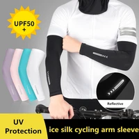 reflective cycling arm warmers uv protection fishing climbing running arm sleeves sunscreen basketball volleyball elbow pad