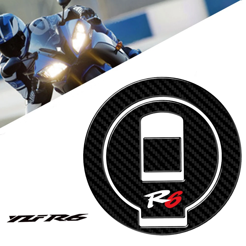 

R6 Label Tank Cover Cover 98-99 Fuel Motorcycle Fuel Gas Protective Plug Decals for Yamaha YZF-R6 R6 1998 1999 Carbon 3D