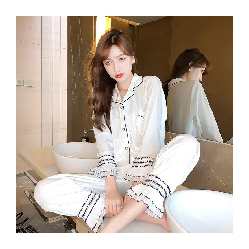 Пижамный комплект осень-зима золотистый бархатный женский свободный кардиган с