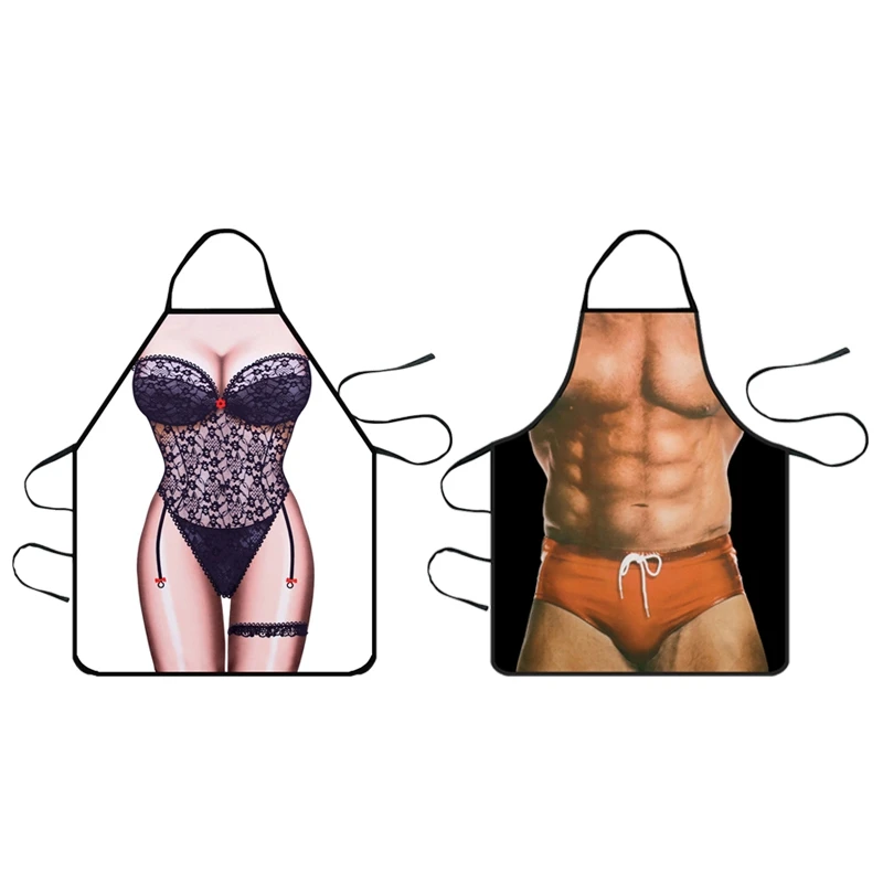 Акция! 2 пары моделей регулируемый Забавный фартук для приготовления пищи