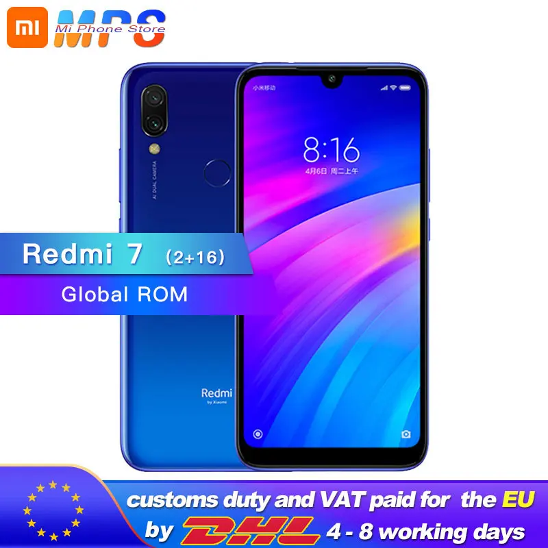 Глобальный Встроенная память Xiaomi Redmi 7 16 Гб 2 Snapdragon 632 четрыре ядра мобильный