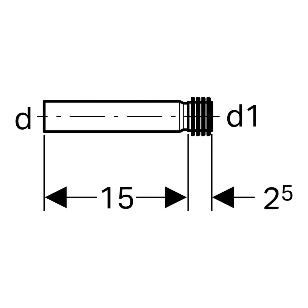 Патрубок смыва Geberit для писсуара 15 см 152.489.16.1 |